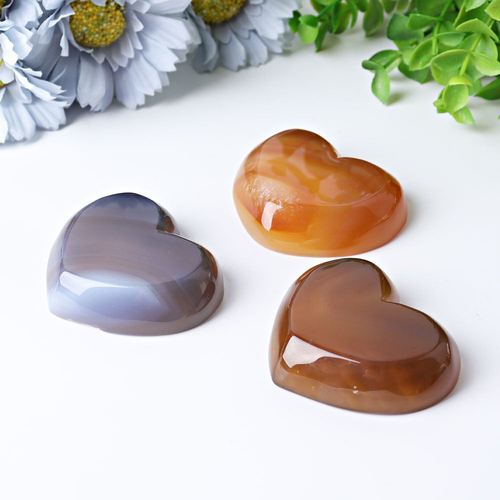 2.1" Agate Heart Shape Bowl Crystal Carvings Wholesale Crystals