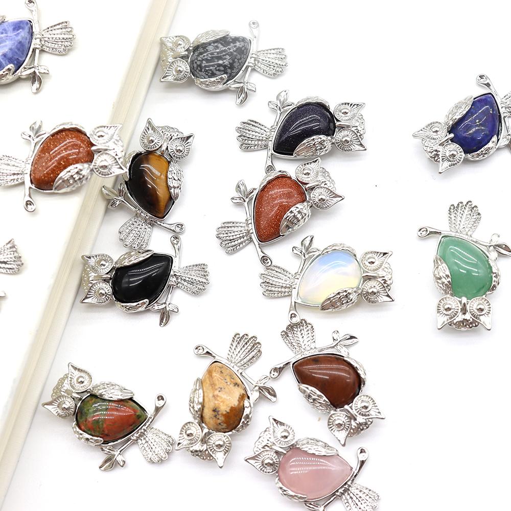 Crystal Stone Owl Pendants Wholesale Crystals