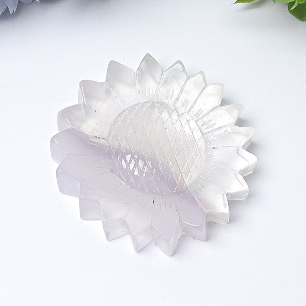 2.6" Fluorite Sun Flower Crystal Carvings Wholesale Crystals