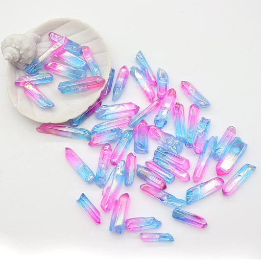 0.5kg Pink and Blue Aura Quartz Points Wholesale Crystals