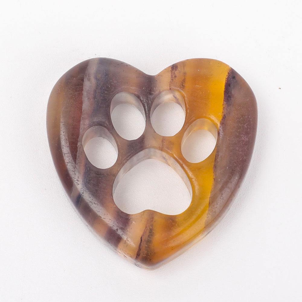 Fluorite Heart Shape with Claw Crystal Carving Wholesale Crystals