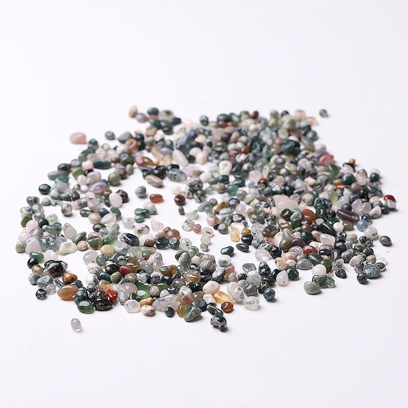 0.1kg Natural Moss Agate Chips Crystal Chips for Decoration Wholesale Crystals