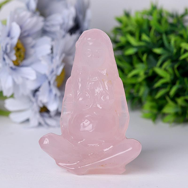 3.9" Rose Quartz Mother Earth Crystal Carvings Wholesale Crystals