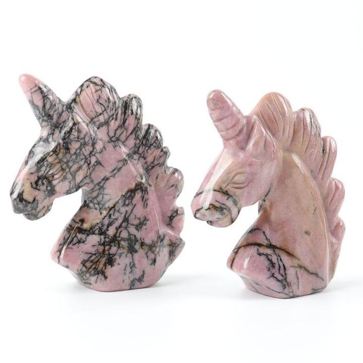 2" Rhodonite Crystal Carving Unicorn Wholesale Crystals