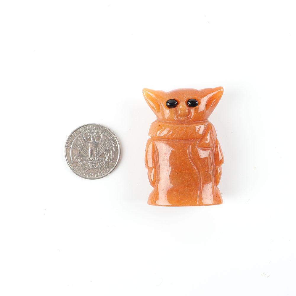 Red Aventurine Crystal Carving Yoda 2" Wholesale Crystals