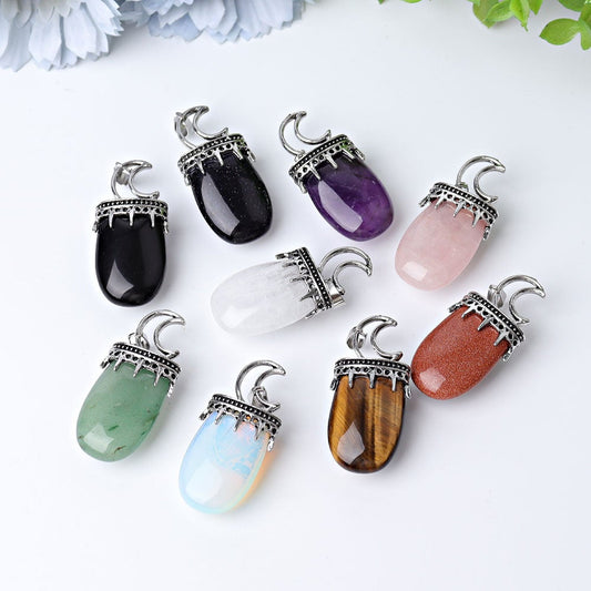 1.8" Crystal Pendant with Moon Decoration Wholesale Crystals