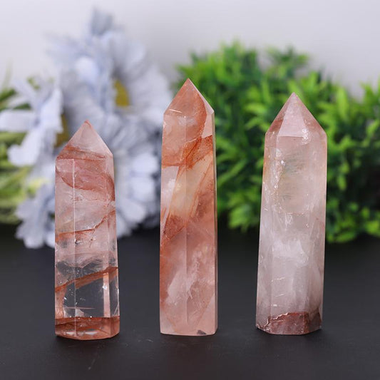 Wholesale Natural High Quality Fire Quartz Crystal Point Healing Crystal Tower Wholesale Crystals