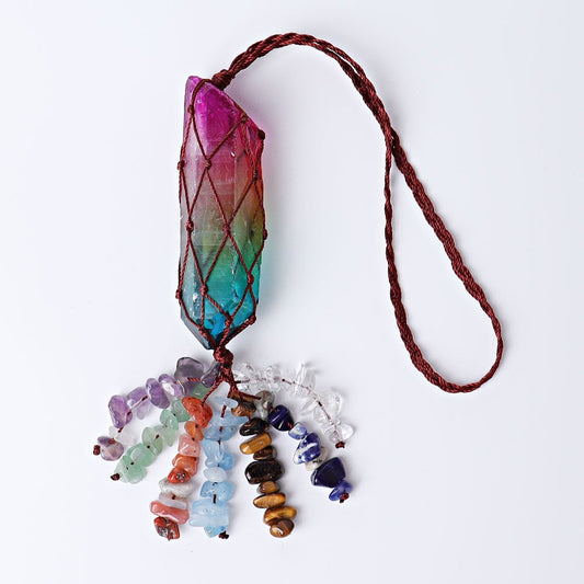 10" Chakra Aura Angel Crystal Hanging Ornament Wholesale Crystals