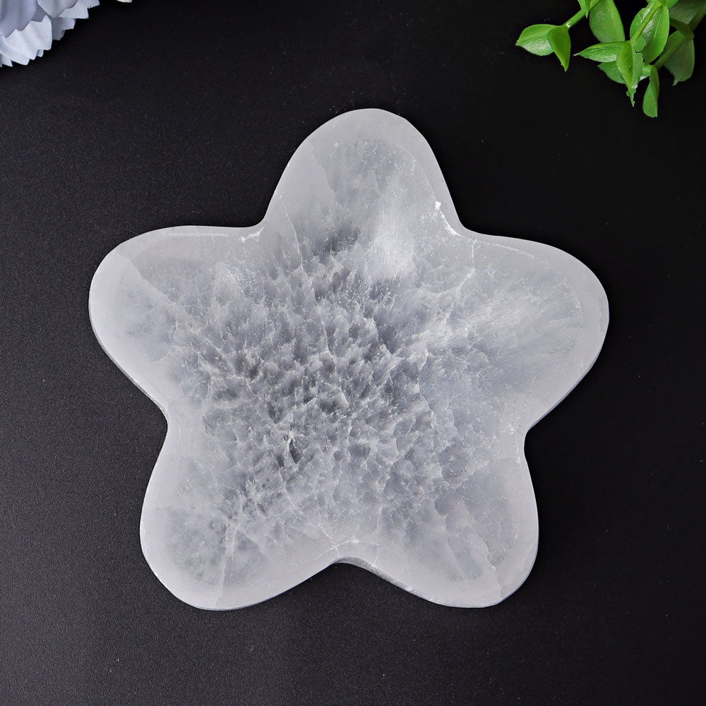 4" Flower Shape Selenite Bowl Wholesale Crystals