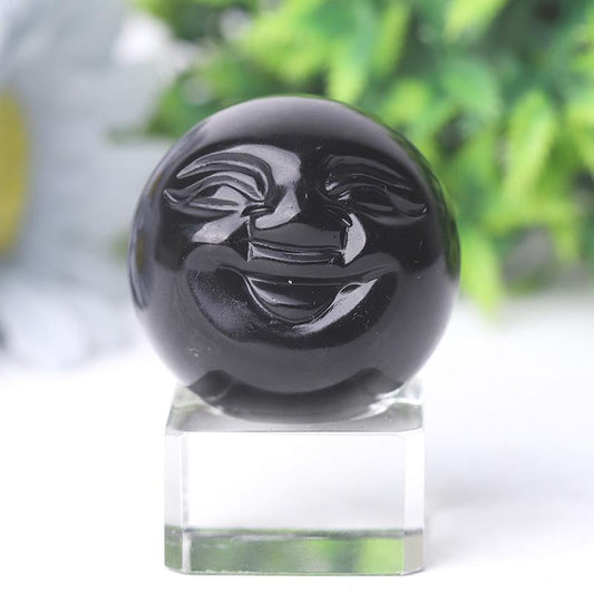 1.35" Smile Face Crystal Carvings Wholesale Crystals