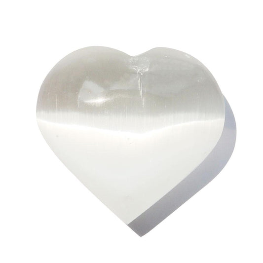 Natural Polished White Selenite Carved Heart Wholesale Crystals