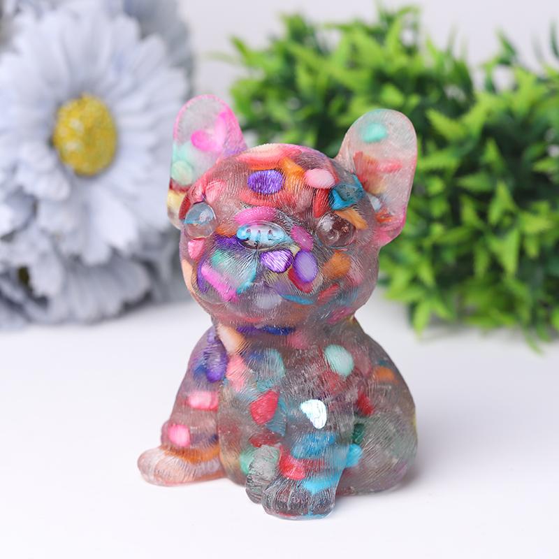 4" Resin French Bulldog Crystal Carvings Wholesale Crystals