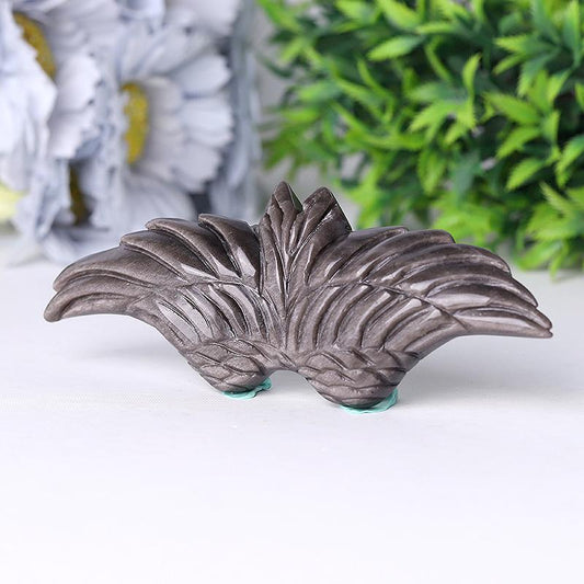 5.2" Silver Obsidian Wing Carving Wholesale Crystals