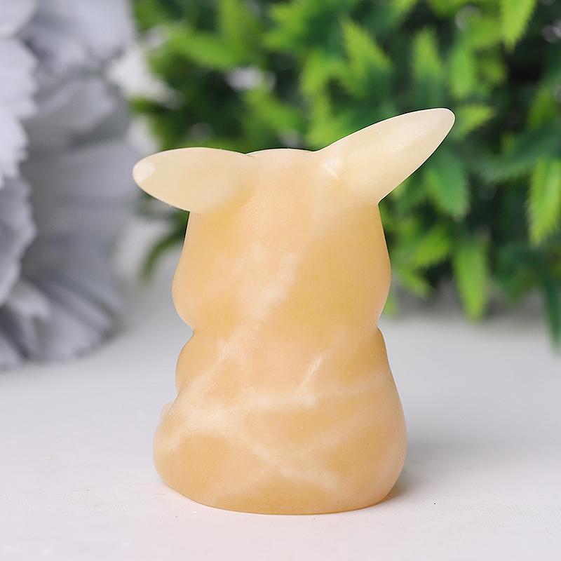 2" Orange Calcite Pikachu Crystal Carvings Wholesale Crystals