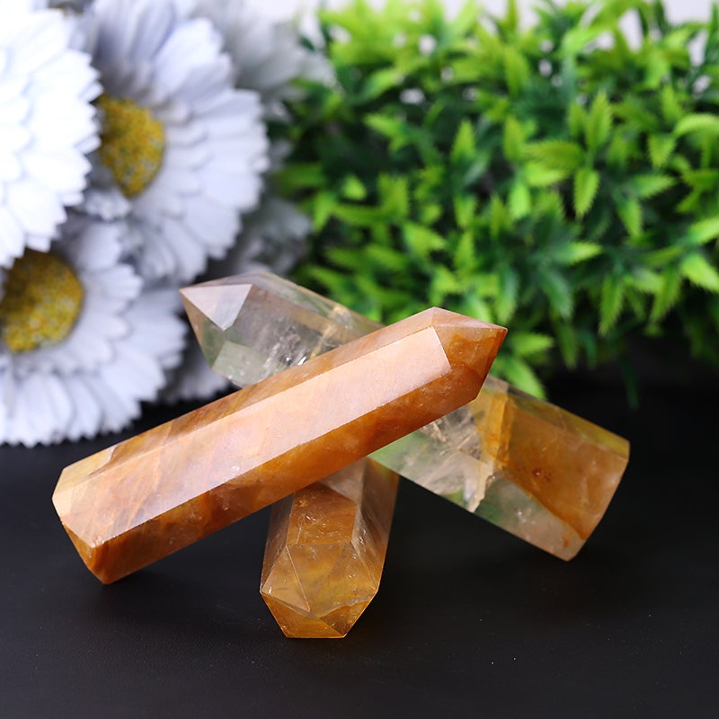 3.5" Set of 3 Golden Healer Crystal Points Wholesale Crystals