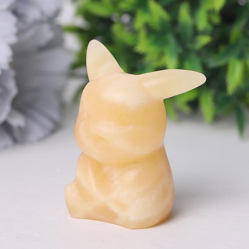 2" Orange Calcite Pikachu Crystal Carvings Wholesale Crystals