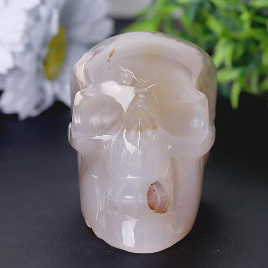 Flower Agate Crystal Skull Carvings Wholesale Crystals