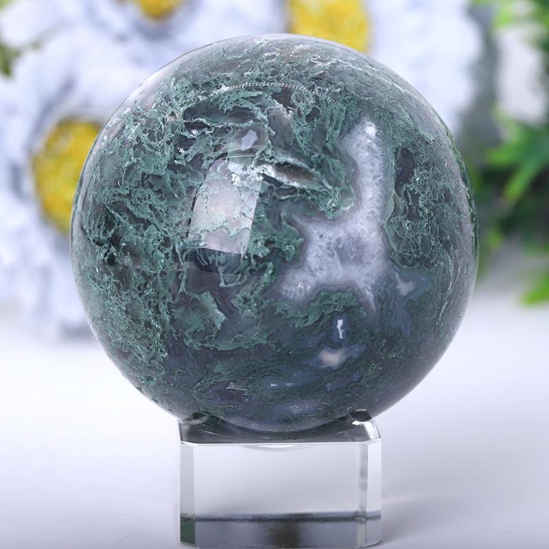 2.0"-4.5" Moss Agate Sphere Wholesale Crystals