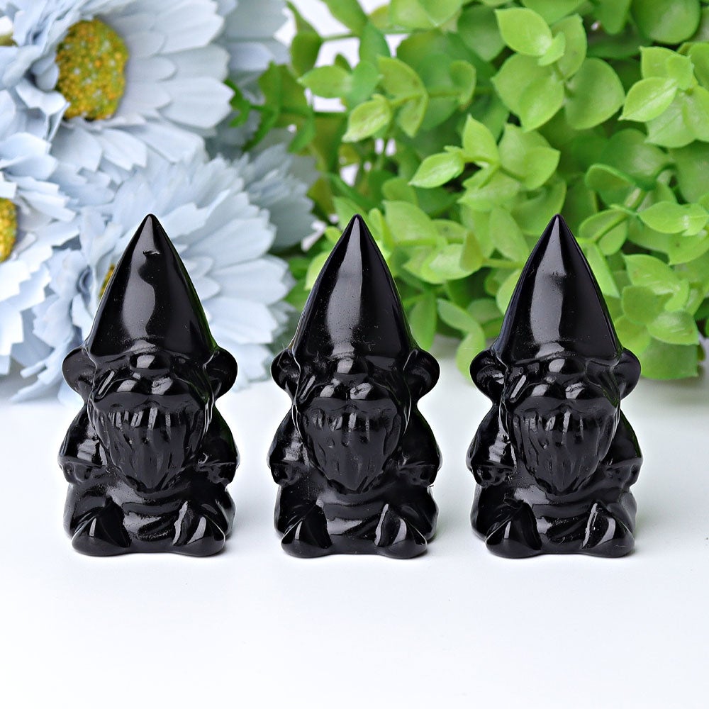 2.3" Black Obsidian Dwarf Crystal Carvings Wholesale Crystals