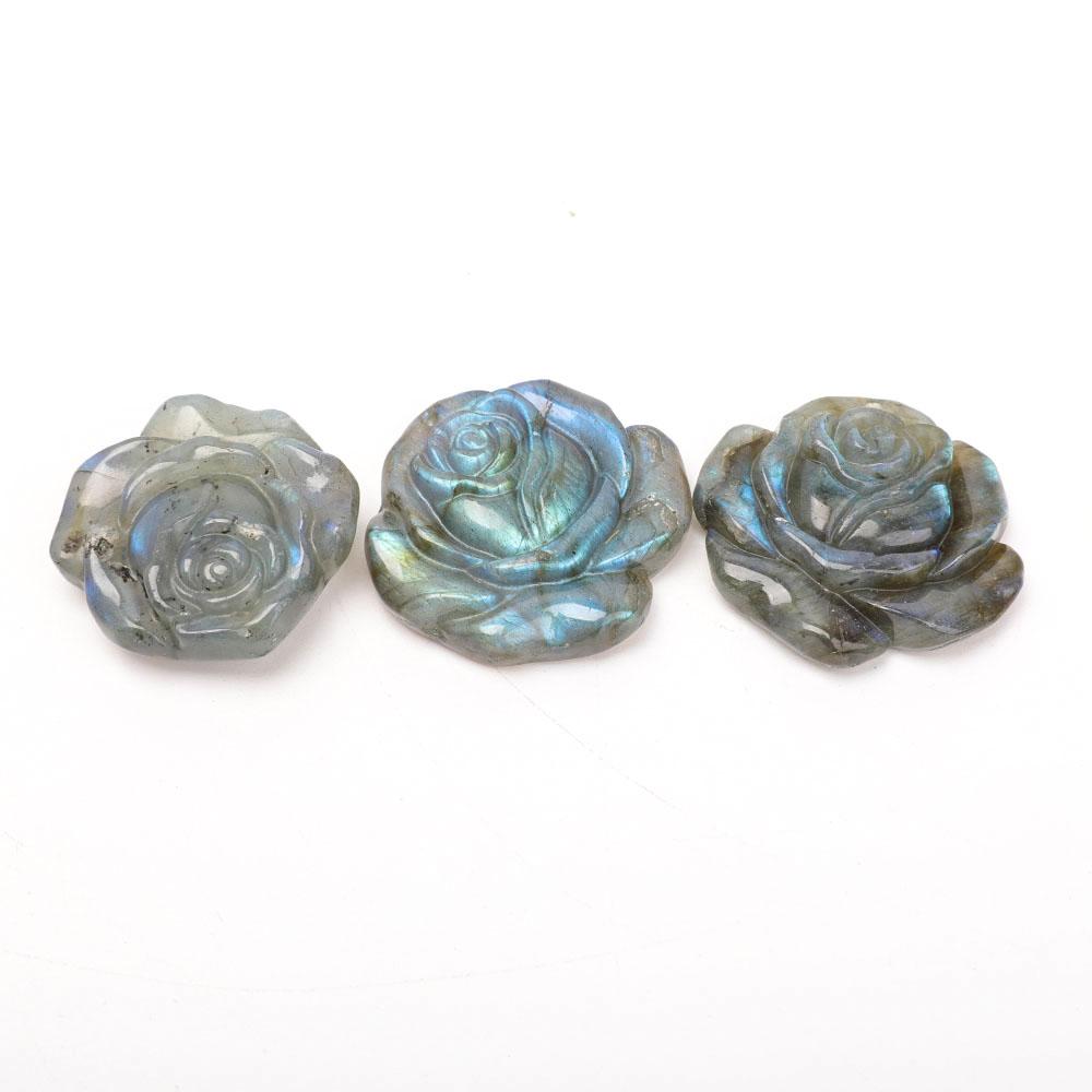 Labradorite Rose Flower Carvings Wholesale Crystals