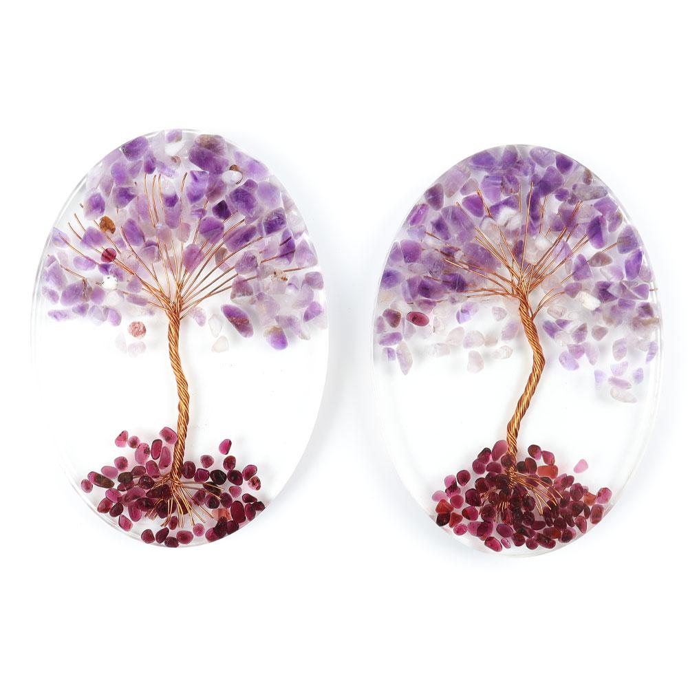 Resin Coaster Free Form with Crystal Chips Tree Wholesale Crystals