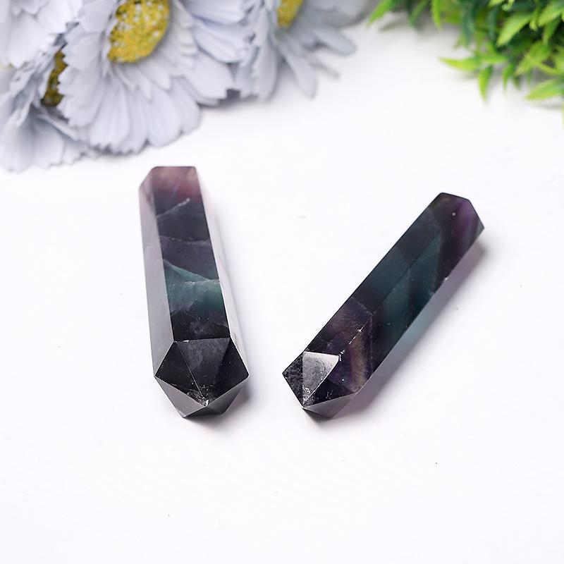 Natural Rainbow Fluorite Double Point Crystal Double Towers For Decoration For Gift Wholesale Crystals