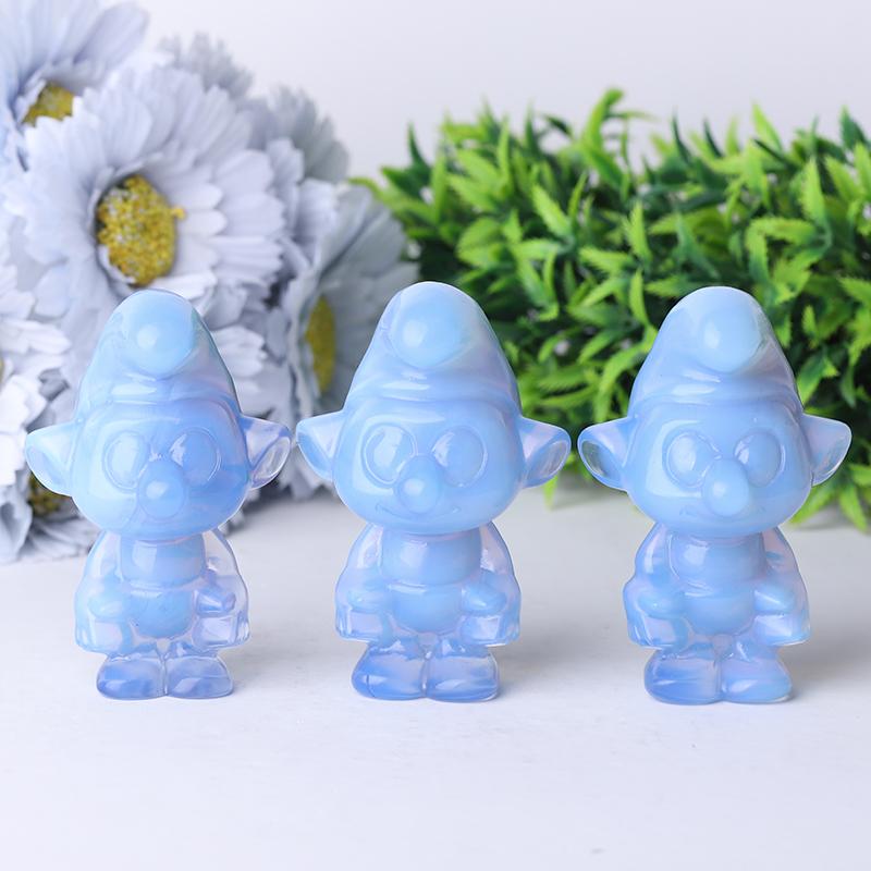 3.2" Blue Opalite Smurfs Crystal Carvings Wholesale Crystals