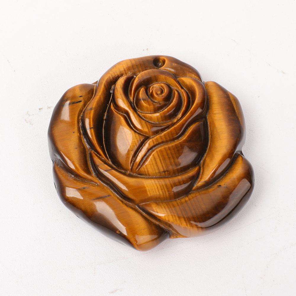 Tiger Eye Rose Flower Carvings Wholesale Crystals