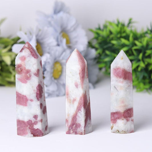 Natural High Quality Pink Tourmaline Point Healing Crystal Tower Wholesale Crystals