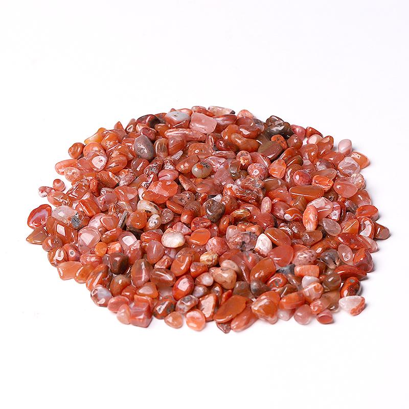 0.1kg Different Size Natural Carnelian Chips Crystal Chips for Decoration Wholesale Crystals