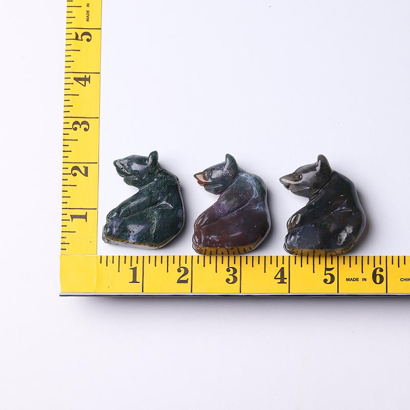 2" Moss Agate Bear Crystal Carving Wholesale Crystals