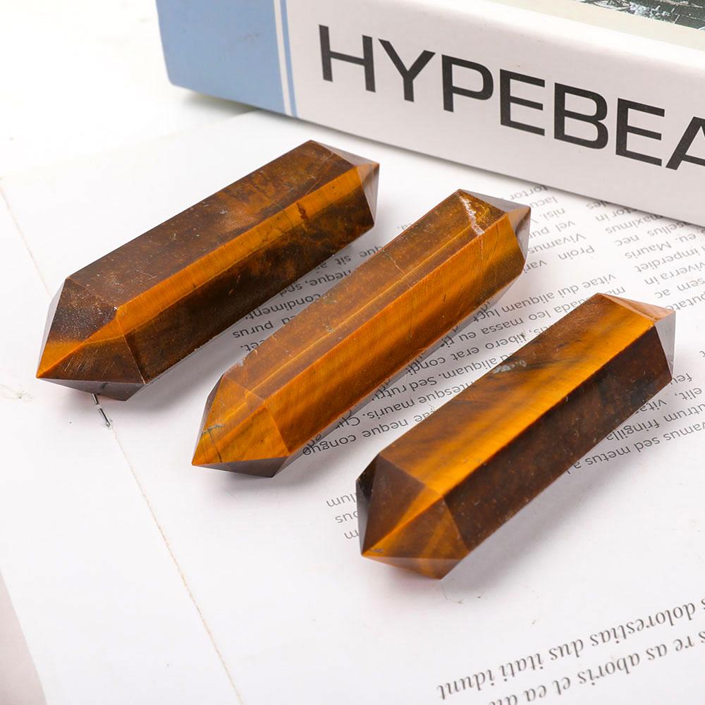 Tiger Eye Double Terminated Points Wholesale Crystals