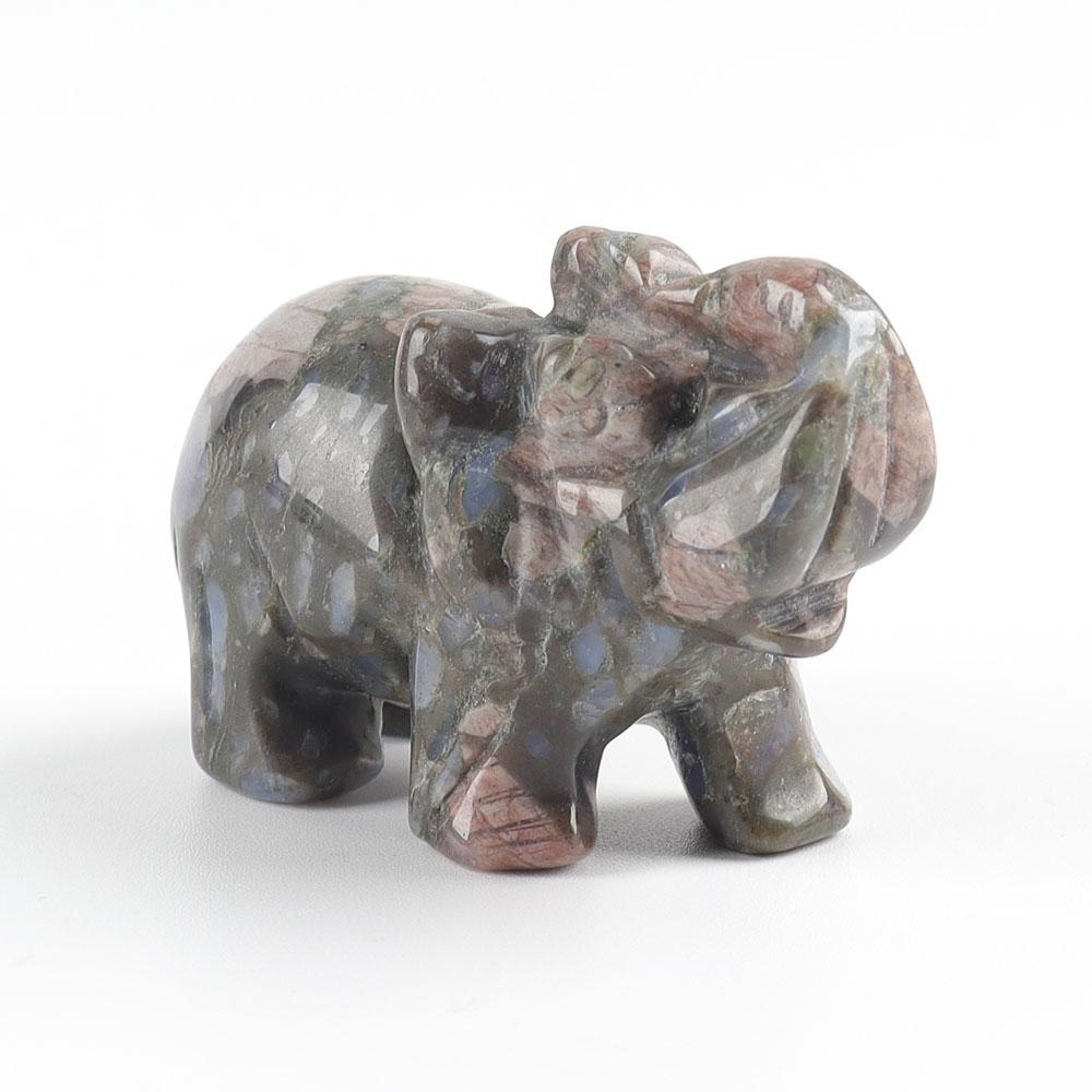 Carved Healing Crystals Gemstones Elephant Statue Figurine Wholesale Crystals