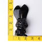 4.7" Black Obsidian Big Ears Rabbit Crystal Carvings Wholesale Crystals