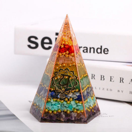 7 Chakra Crystal Chips Resin Pyramid Wholesale Crystals