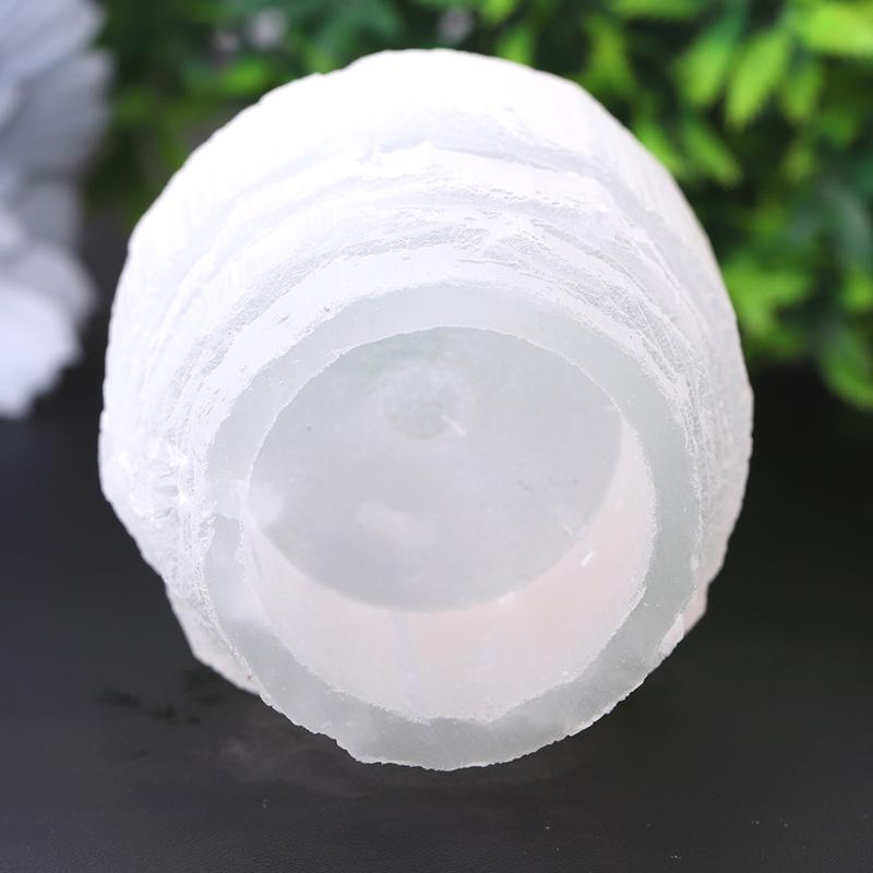 2.5" Selenite Tower Shape Candle Holder Wholesale Crystals