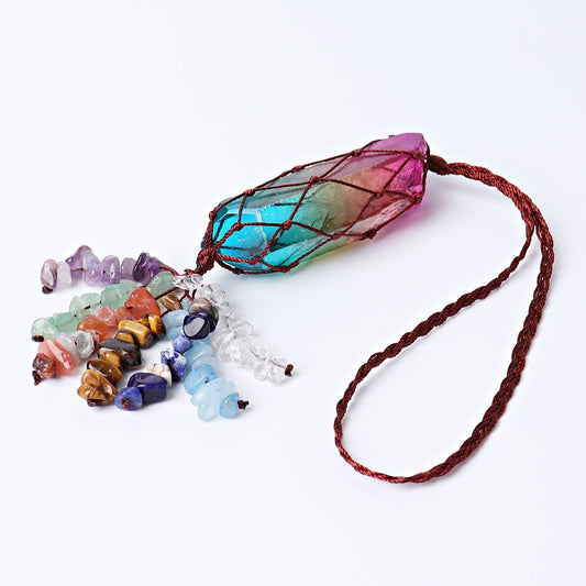 10" Chakra Aura Angel Crystal Hanging Ornament Wholesale Crystals