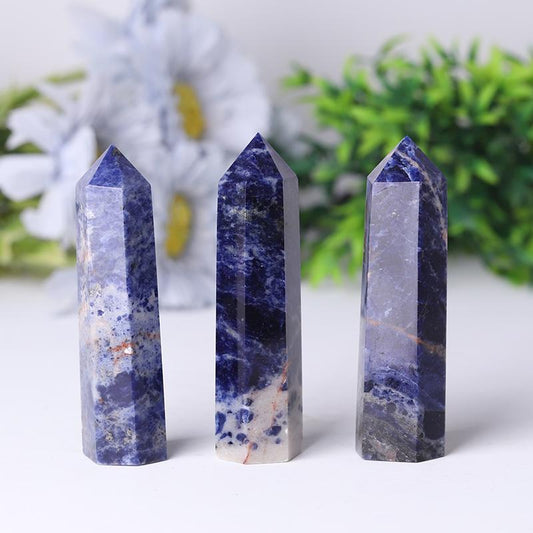 Wholesale Natural Crystal Healing Stone Sodalite Crystal Point Wholesale Crystals