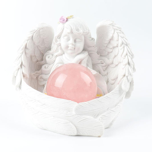 Resin White Cute Baby Angel Stand Wholesale Crystals