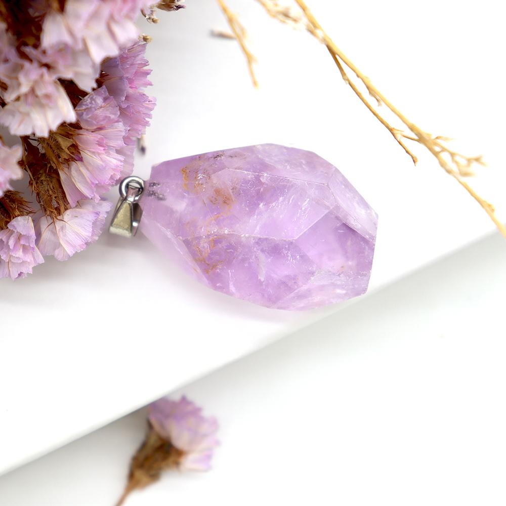 Gemstone Healing Crystal Amethyst Pendant 1pc Wholesale Crystals
