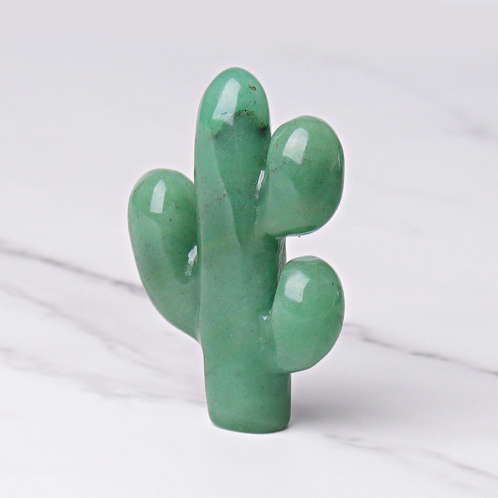 3.1" Green Aventurine Cactus Crystal Carvings Wholesale Crystals