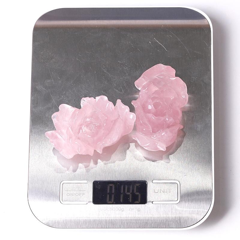 3" Rose Quartz Peony Crystal Carvings Wholesale Crystals