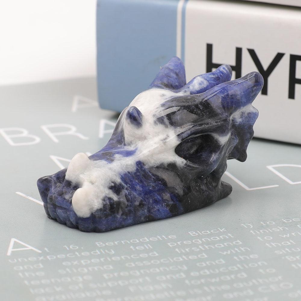 2.5" Sodalite Dragon Head Carvings Wholesale Crystals