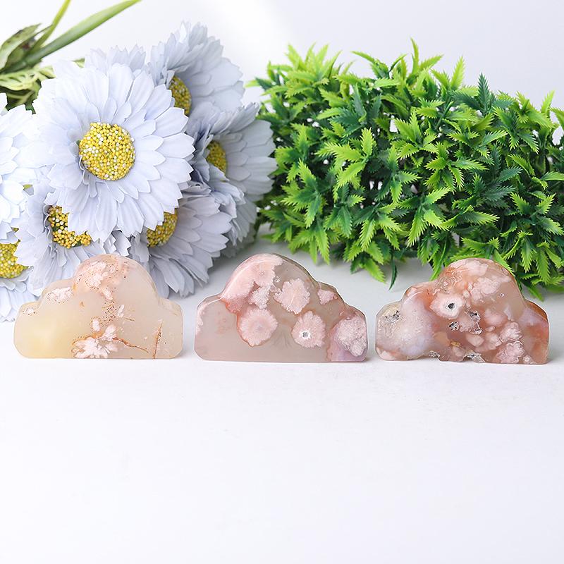 2.65" Flower Agate Cloud Crystal Carvings Wholesale Crystals