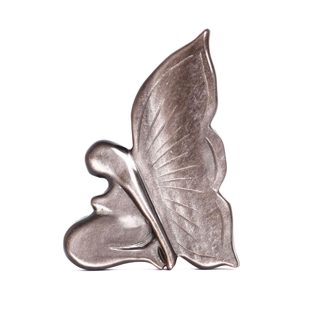 Silver Obsidian Butterfly Carvings Decor Wholesale Crystals