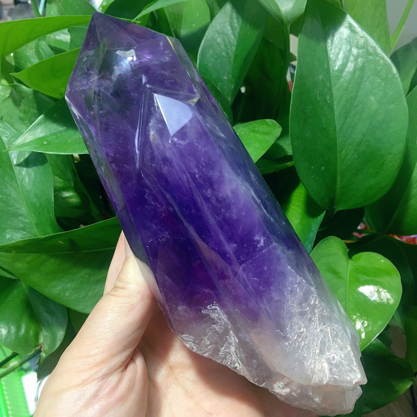 Dark Purple Amethyst Double Points Half Polished #4 Wholesale Crystals