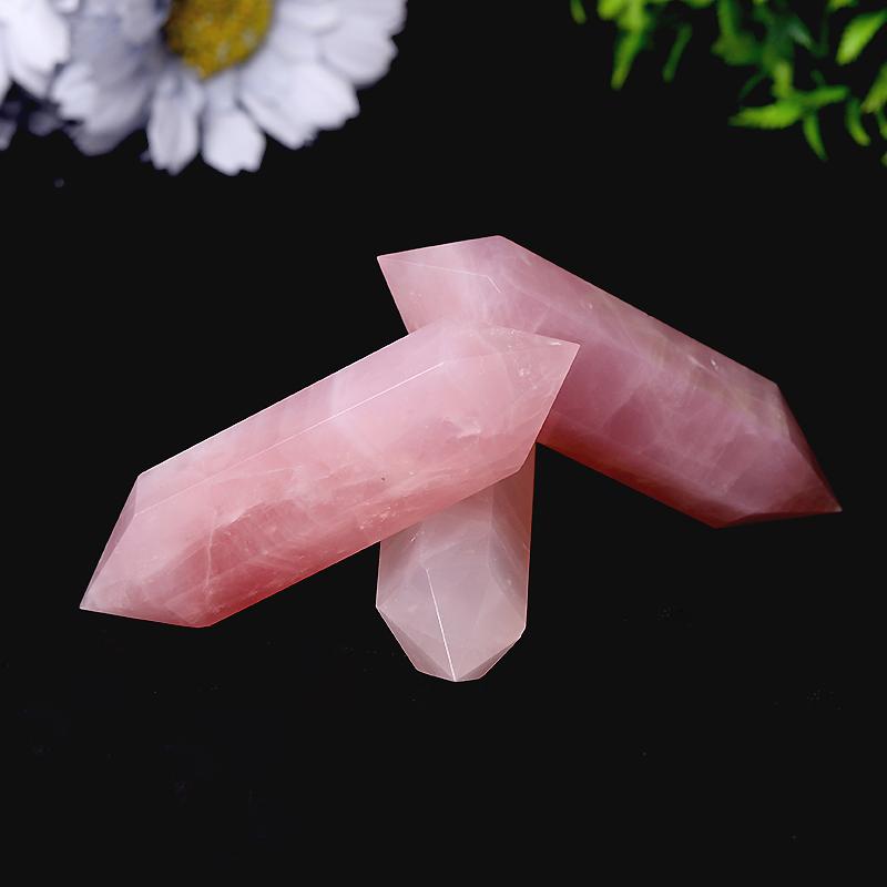 Natural Rose Quartz Double Terminated Points Wholesale Crystals