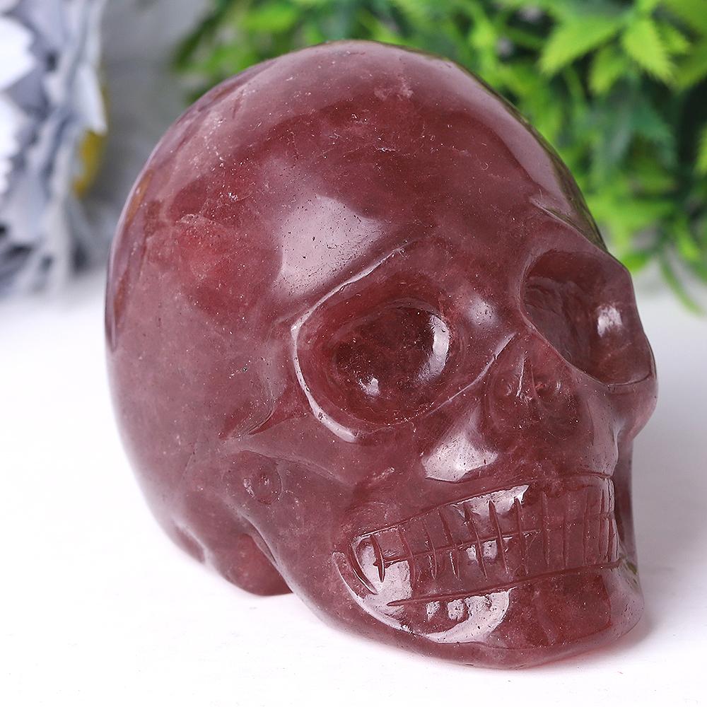 Strawberry Quartz Crystal Skull Carvings Wholesale Crystals