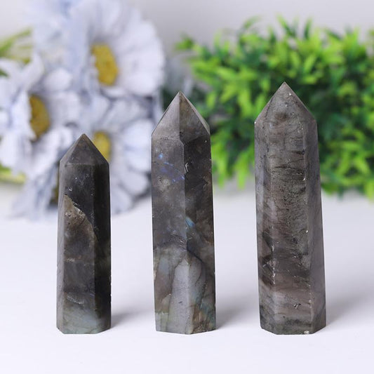 Natural Labradorite Point Healing Crystal Tower for Collection Wholesale Crystals