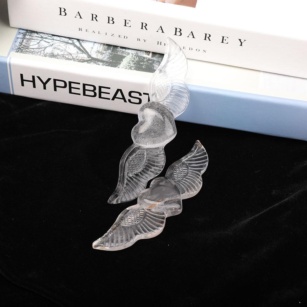 Clear Quartz Carved Heart with Wings Wholesale Crystals
